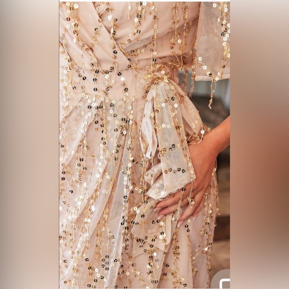 Amica fireworks dress in beige gold - Picture 4 of 5